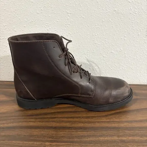 L.L. Bean Womens Brown Leather Lace Up Combat Boots Size 8.5 Wide Ankle Booties - Picture 12 of 15